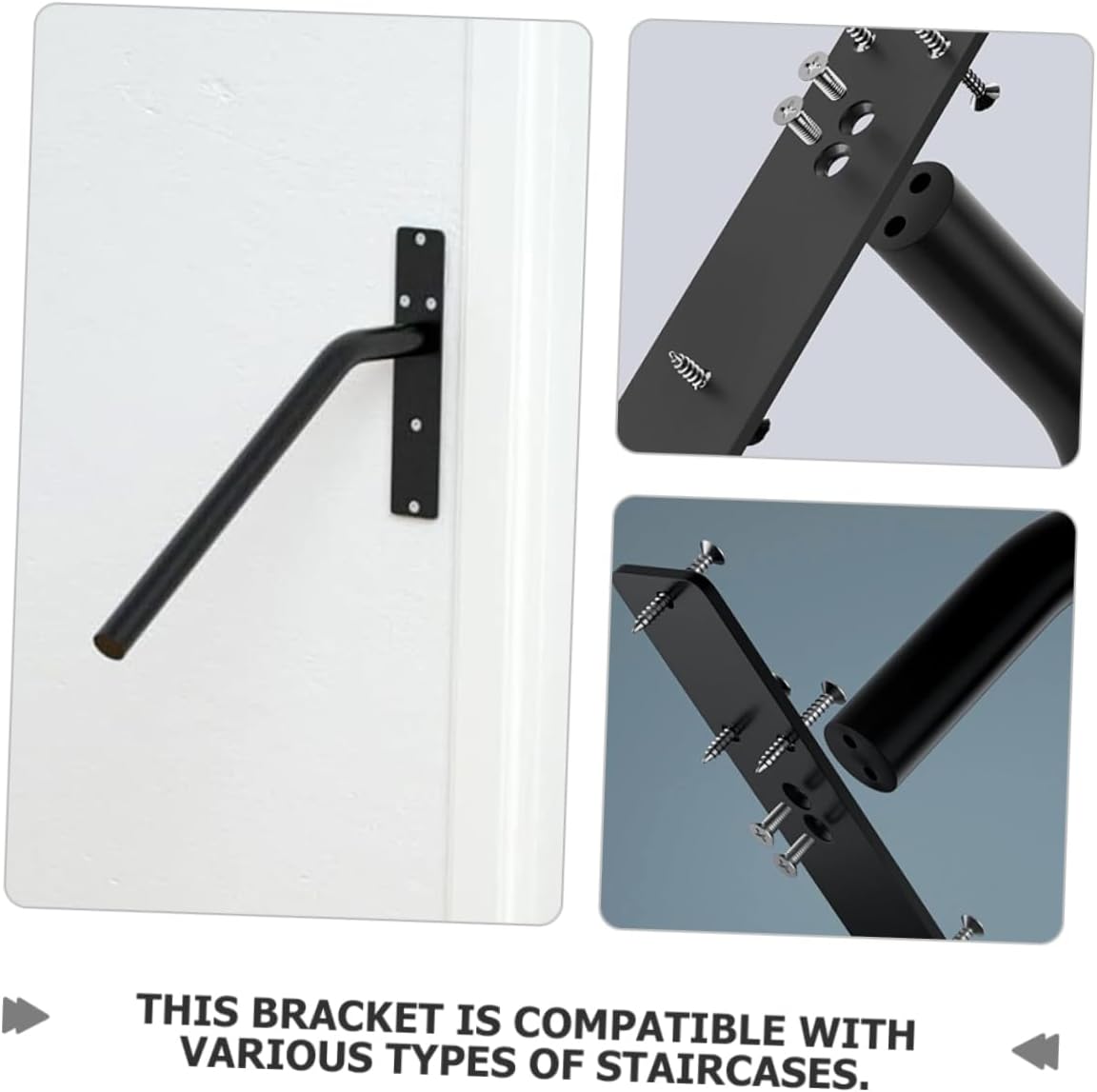 DOITOOL Heavy Duty Handrail Bracket Set for Outdoor and Indoor Stairs Wall Mount Support for Stair Railings Waterproof and Rust Resistant 300 lbs Load Capacity for Home Safety