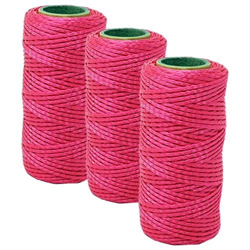 Dapetz ® 3 cuerdas de cuerda Mason Line, 70 m de cuerda de nailon para construcción, para herramientas de jardinería o mampostería, cuerda para jardinería, color rosa