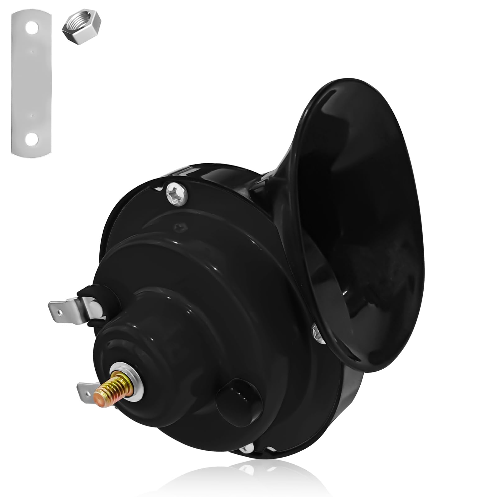 QKYS Car Air Horns for Safety, 300DB 12V Super Loud Truck Train Horn, Waterproof Auto Air Electric Snail Horn Replacement Kit, Bull Horns for Car Hood