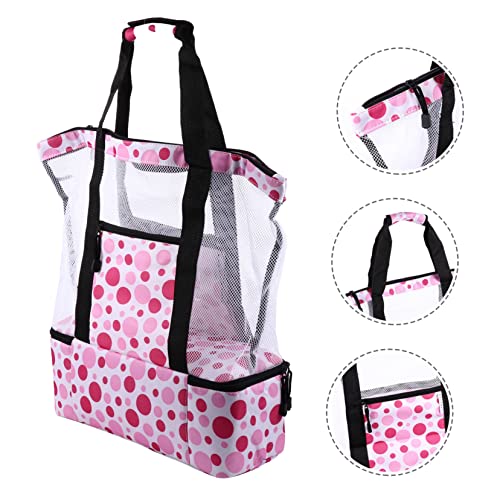 PACKOVE Bolsa De Praia Bolsa De Praia Malha Organizadora De Praia Lancheira De Piquenique Bolso De B