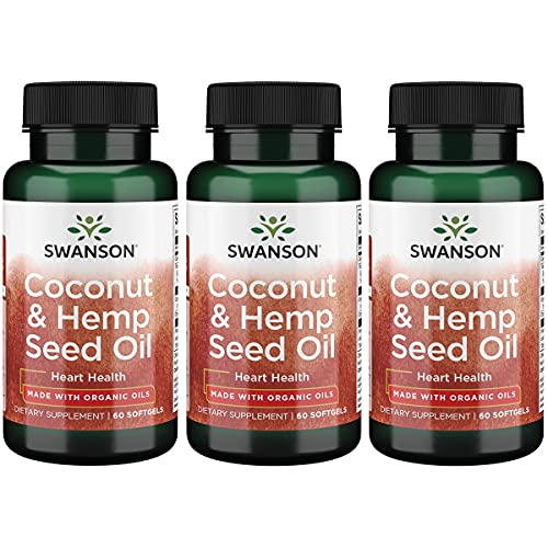Swanson Made with Organic Coco Hemp Coconut Oil & Hemp Seed Oil 60 Sgels (3 Pack)