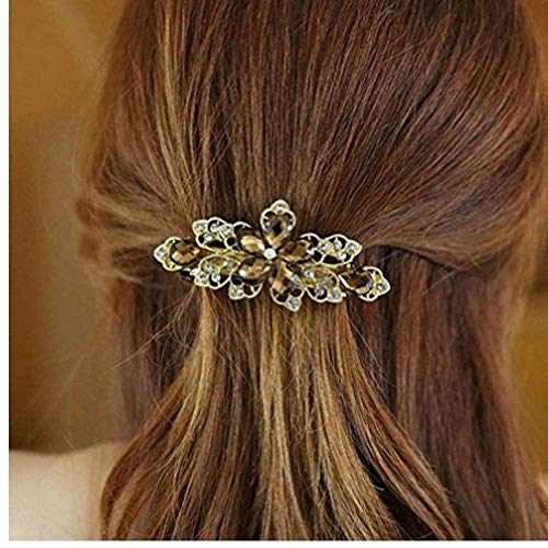 Gamloious crystal Flower Hair Barrette Clip Hairpin Women Jewelry