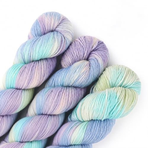 Image of Katech Wool Yarn for Crocheting & Knitting, Cashmere Sock Yarn-Indigo Blue | 3 Pack 10.58oz /300g Hand Dyed Yarn- 52% Wool, 10% Cashmere, 38% Polyester, #3 DK Yarns-885yds / 810m for Knitting Socks Scarf