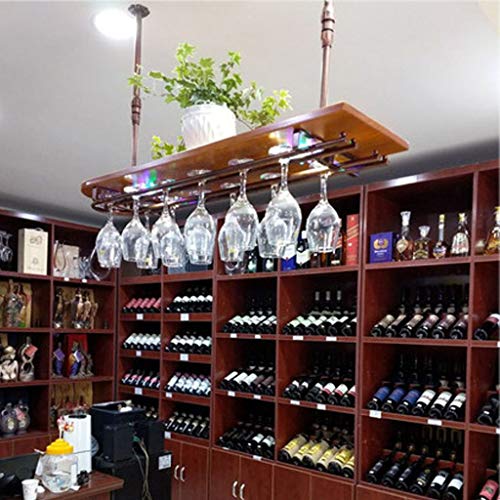 Support pour verres à vin suspendu réglable avec lumière néon design - 4