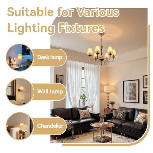 Lamp Shades, 6 Pack Small Fabric Lamp Shade Linen Fabric Lampshade Mini Lampshades for Candelabra Bulbs - Image 6