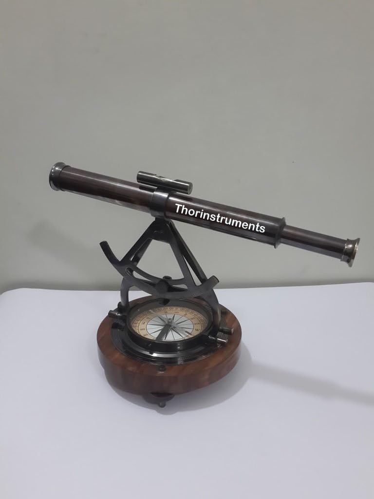 Royal Nautical Bronze Antique 14" Alidade with Compass & Telescope Rustic Vintage Home Decor Gifts