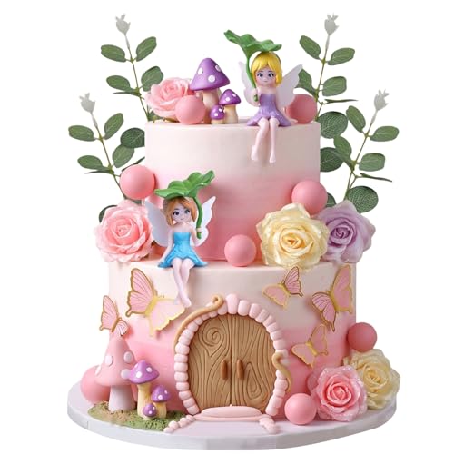 Fairy Cake Toppers Butterfly Cake Decorations Mushroom Cake Decorations