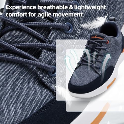 Image of OrthoComfoot Men's Orthopedic Cushioned Walking Shoes with Arch Support, Plantar Fasciitis Relief, Breathable Orthotic Fashion Sneakers for All-Day Standing & Heel Pain