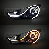 2pc 24' Sequential Switchback LED Strip Kit DRL Turnsignal for Headlights Retrofit Halos Demon Eyes Eyelines and other Custom Lighting for Headlights