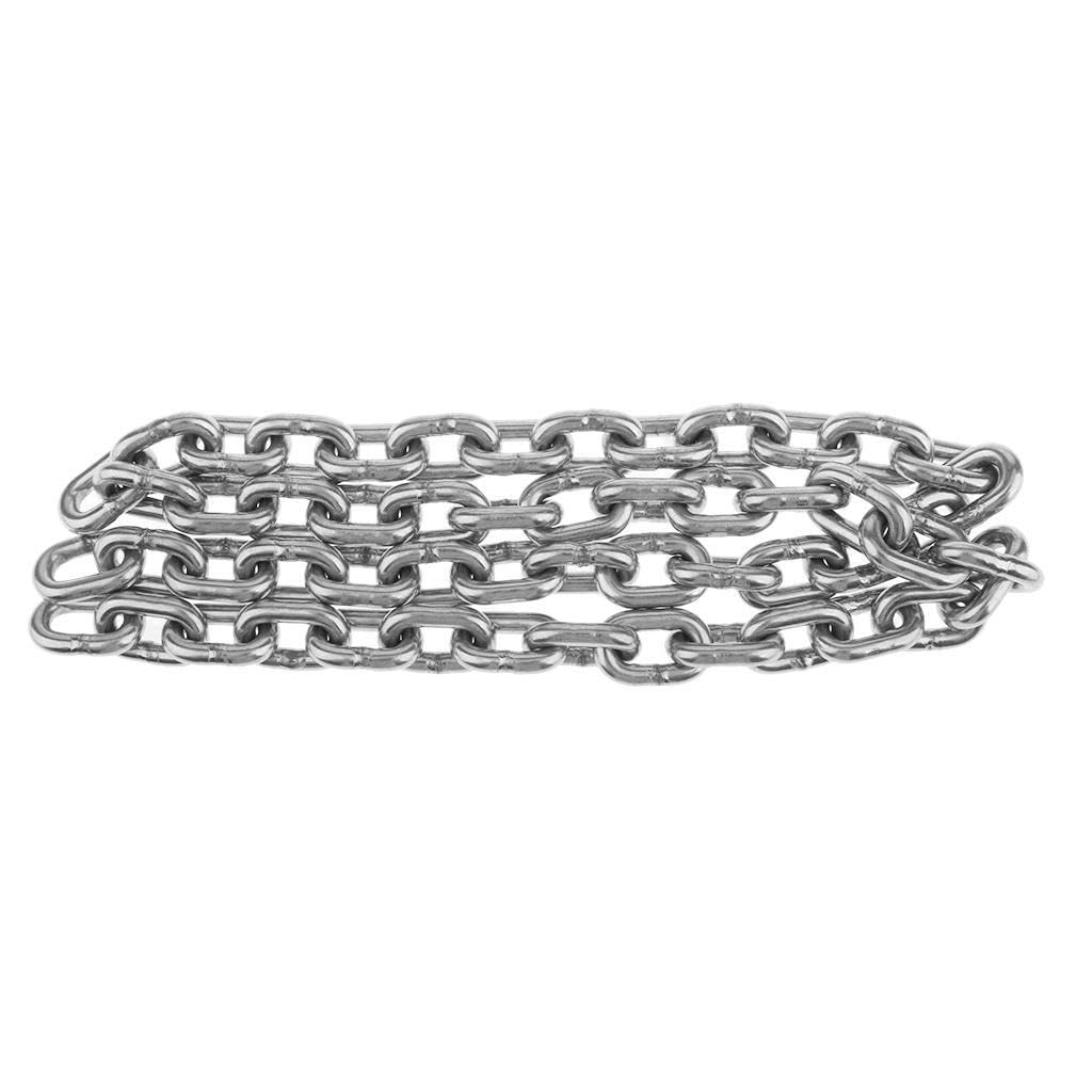 QOKLIYUI 100 Nuove Catene per Ancora Resistenti con Maglie da 8 mm, Resistenti in situazioni Marine, affidabili e durevoli, realizzate in Acciaio Inossidabile lucidato, Catena per Ancora Acciaio