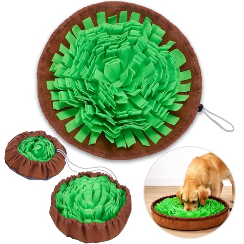 ABNIA Snuffle Mat for Dogs | Travel-Friendly & Durable Dog Sniff Mat | Encourages Foraging Mental Stimulation Slow Eating | Interactive Dog Activity Mat for Puppies & Adult Dogs (Green)