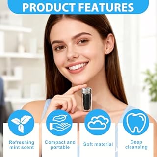 Natural Mint Bamboo Charcoal Dental Floss, 2Pack Plastic Free Toothfloss for Vegans Biodegradable Silk Floss with Candelila Wax(30m)