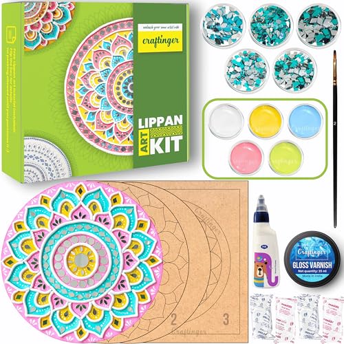 Kit art Lippan peinture acrylique mosaïque miroir sur panneau bois
