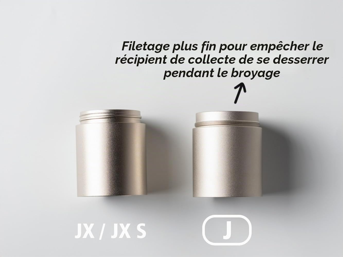 Moulin à café Manuel 1Zpresso J Argent avec assemblage Fraise conique en acier inoxydable – Réglage interne numérique réglable, moulin portable plus rapide pour broyer grossièrement pour filtre