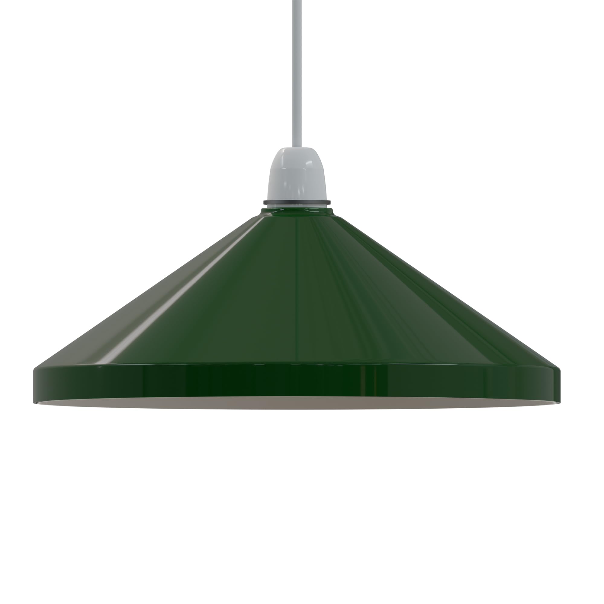 33.5cm Dark Green Metal Cone Lampshade Easy Fit