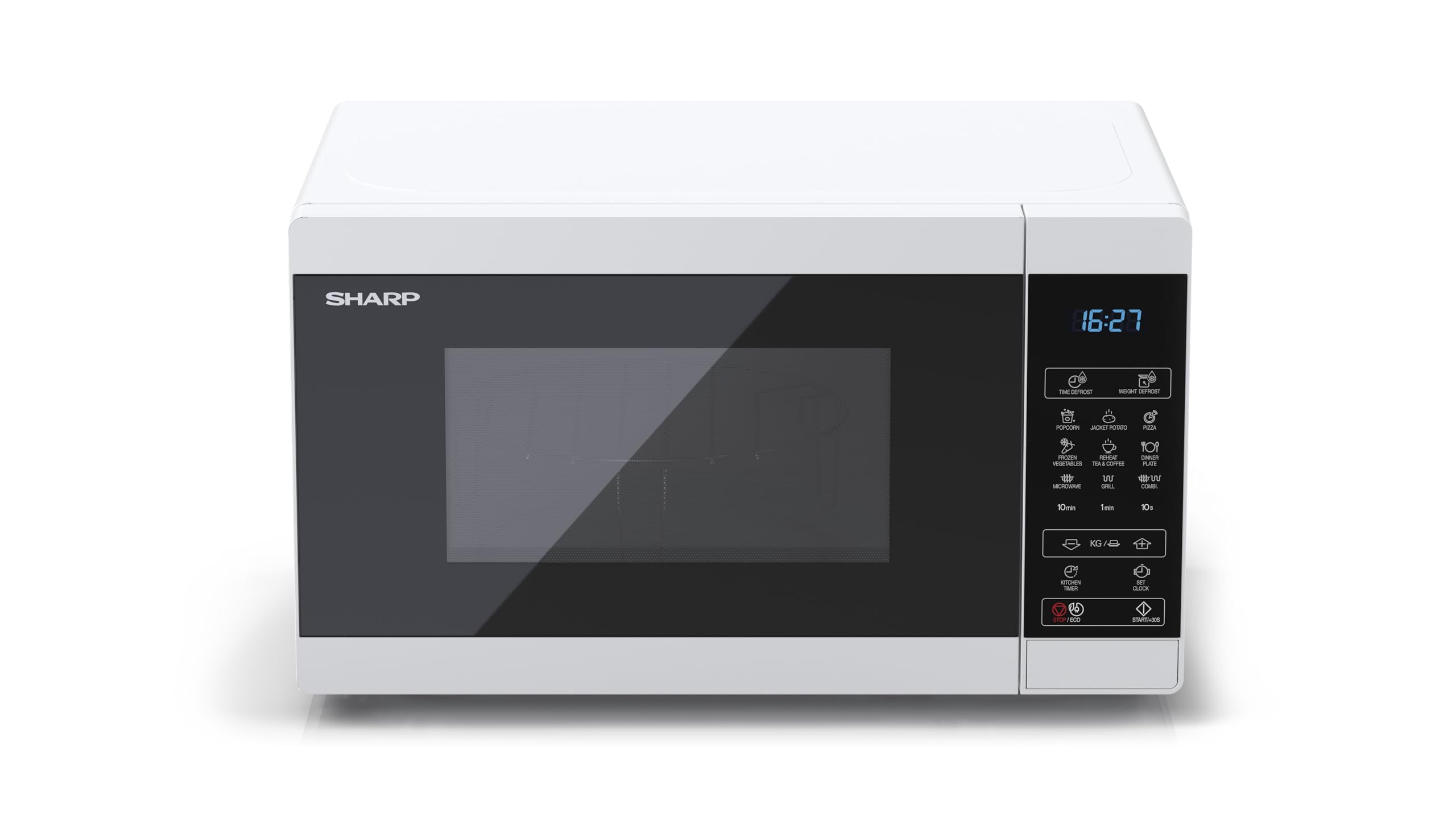 Sharp YC-MG02E-W micro-onde Comptoir 20 L 800 W Bleu, Blanc
