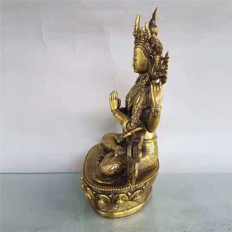 Estatua de Buda Adornos Zen Guanyin Decoración for el hogar Artesanías de Cobre Esculturas Decorativas Feng Shui for la Oficina Estatua de Buda al Aire Libre
