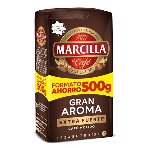 Marcilla Café Molido Extra Fuerte | 500 g | Intensidad 12 | Para Cafetera Italiana, de Filtro o Pistón