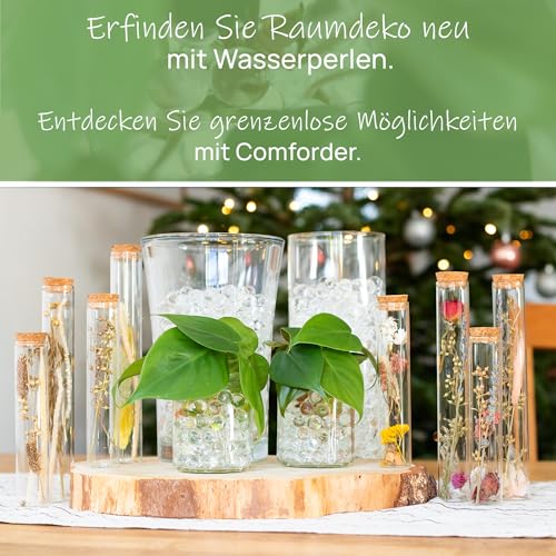 Comforder – Wasserperlen durchsichtig – Deko Wasserperlen für Pflanzen in Vase, ca. 10.000 Hydroperlen, Gelkugeln transparent