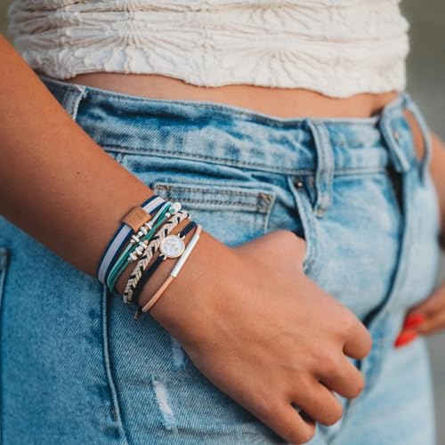 K'lani Anchor Bracelets for Women – Elastic Bracelets and Boho Hair Ties – Cute Hair Ties for Women and Hair Tie Accessories – Stylish Bracelets Boho Style for Hair and Wrist – Set of 5 (Small)