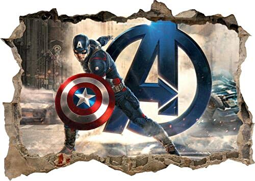 Pegatinas de pared Super Movie Hero 3D Efecto Smashed Wall Sticker Poster -80 * 100CM Cover