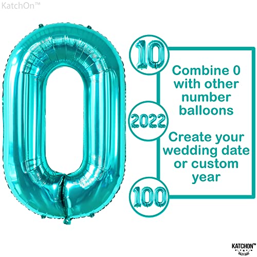 Image of KatchOn Aqua Blue 0 Balloons 40 Inch