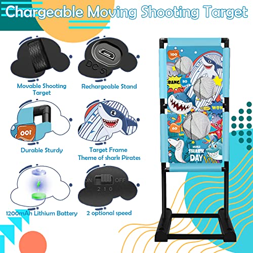 Shooting Games Toys For Boys Age Of 4 5 6 7 8 9 10 10+ Years Old Kids Girls Birthday Gift For 6-12 Child Toy Foam Blaster Sets With Moving Target And 18 Foam Balls #TOP1