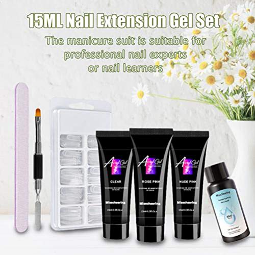 Gel Nägel Set Gelnägel Starter Set Nagel Verlängerung Gelnägel Set mit Nagelmodell Double-End Brush Nail Maniküre Tool… – Bild 4