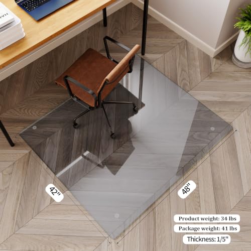 Image of Koonmi 42 inch x 48 inch Office Chair Mat for Hardwood Floors & Carpets