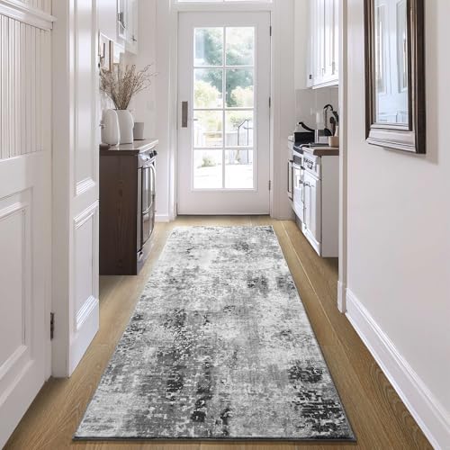 Comparison: Best Runners For Kitchen 11 Runner Rug for Hallways Kitchen Runner Rug Non Slip 2'6''x8' Washable Grey Long Runner Rugs with Rubber Backing Soft Abstract Carpet Runner for Entryway, Kitchen, Bedroom, Bathroom