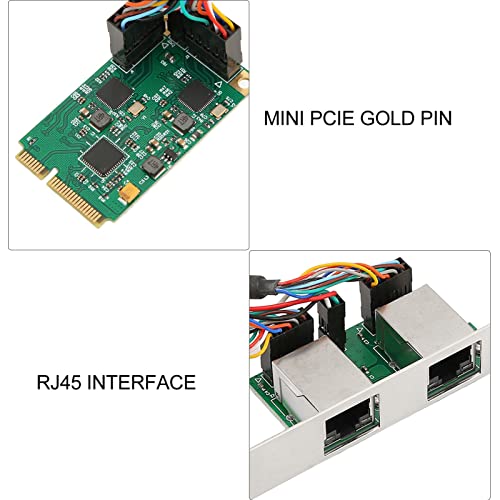 Tarjeta de red ciciglow Mini PCIe Gigabit, adaptador de red PCIe Express 10/100/1000Mbps, 2 puertos RJ45, chip RTL8111H miniatura 3