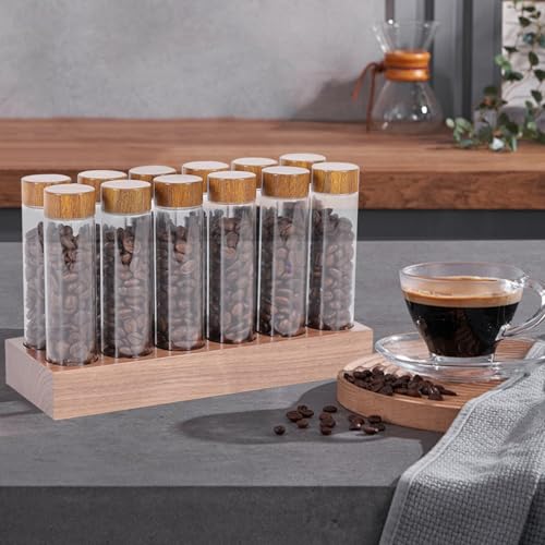 Contenedor para granos de café con base de madera miniatura 7