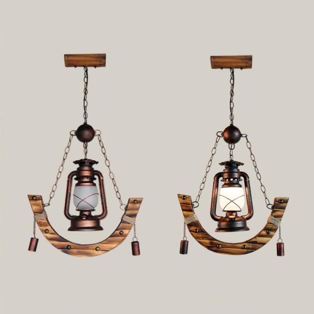 Vintage drewniana lampa wisząca w stylu retro, lampa wisząca na stół jadalny, lampa do łodzi E27, lampa przemysłowa, regulowana wysokość do jadalni, kuchni, salonu e