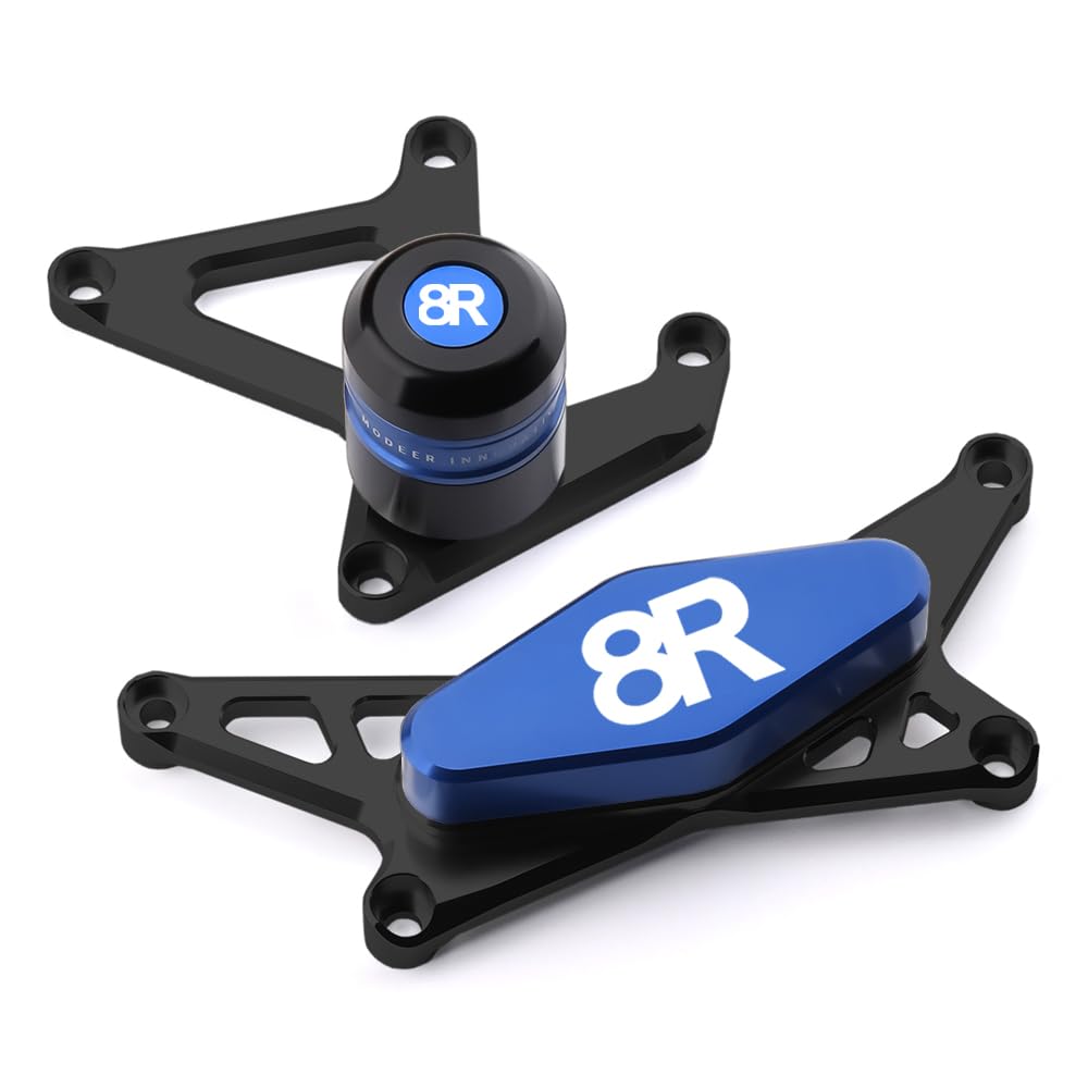 Modeer Motorrad Sturzpads Kompatibel mit GSX8R GSX 8R 2024 2025 CNC Antikollision Rahmen Slider Sturzschutz Crashpads gsx-8r gsx8r zubehör (schwarz/blau)