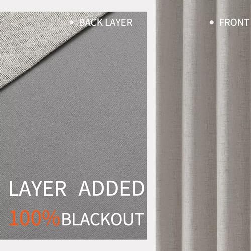 Image of Joydeco Blackout Room Divider Curtains, Extra Wide Sliding Door Curtains Living Room Curtains, Greyish White 1 Panel 100W x 90L Inch Patio Door Curtains for Room Privacy