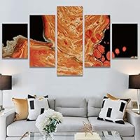 SIGNWIN 5 Panel Canvas Wall Art Abstract Colorful Decorative Elements Modern Artwork for Home Decorations Ready to Hang - 60