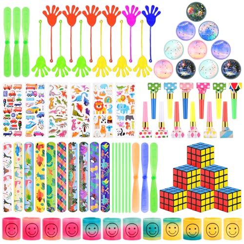 Gulxwis Juguetes de Cumpleaños Infantil 74 Piezas, Regalos para Invitados, Relleno de Piñata, Regalos para Niños y Niñas, Accesorios para Fiestas, Premios de Carnaval