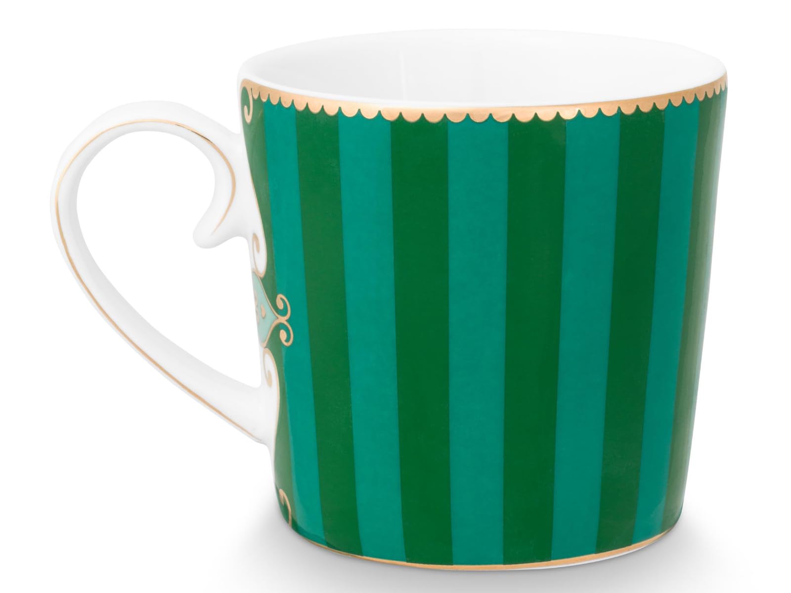 Pip Studio Love Birds Medallion Stripes Emerald-Green Henkelbecher Small 0,15l Set2