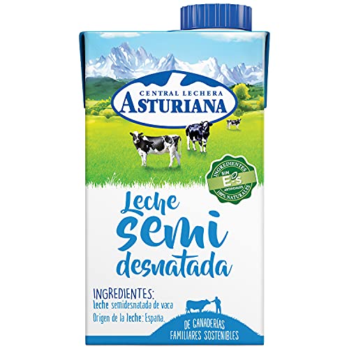 Central Lechera Asturiana Leche Semidesnatada, 6 x 0.5L