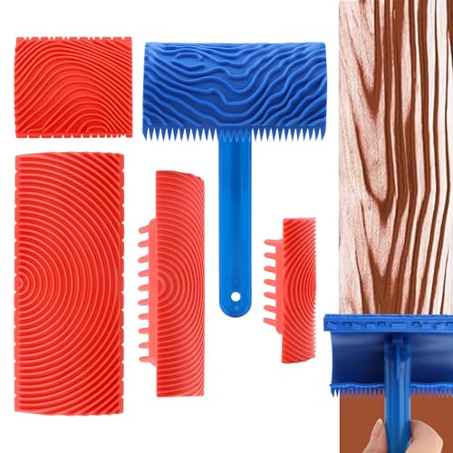 5 Pack Wood Grain Tool Kit for DIY Decoration
