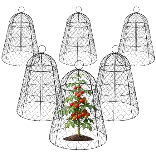 FRUITEAM Metal Plant Covers 6pcs, Heavy Duty Garden Cloche Plant
