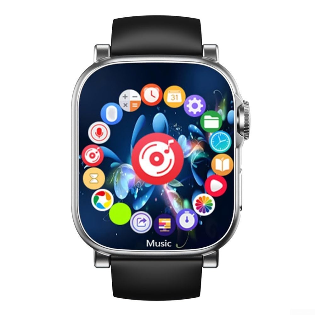 MP3 Player Sportuhr mit 2 01 Zoll HD Touchscreen AVI Video Wiedergabe Metallgehäuse tragbarem externen Lautsprecher und TF-Kartenfach bis zu 128G für Training Reisen und Alltag(Black Gray 64GB)