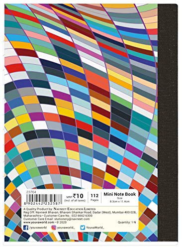 Image of Navneet Youva | Pocket Mini Notebook | Wiro Bound | 8.3 cm x 11.4 cm | Single Line | 112 Pages| Pack of 20