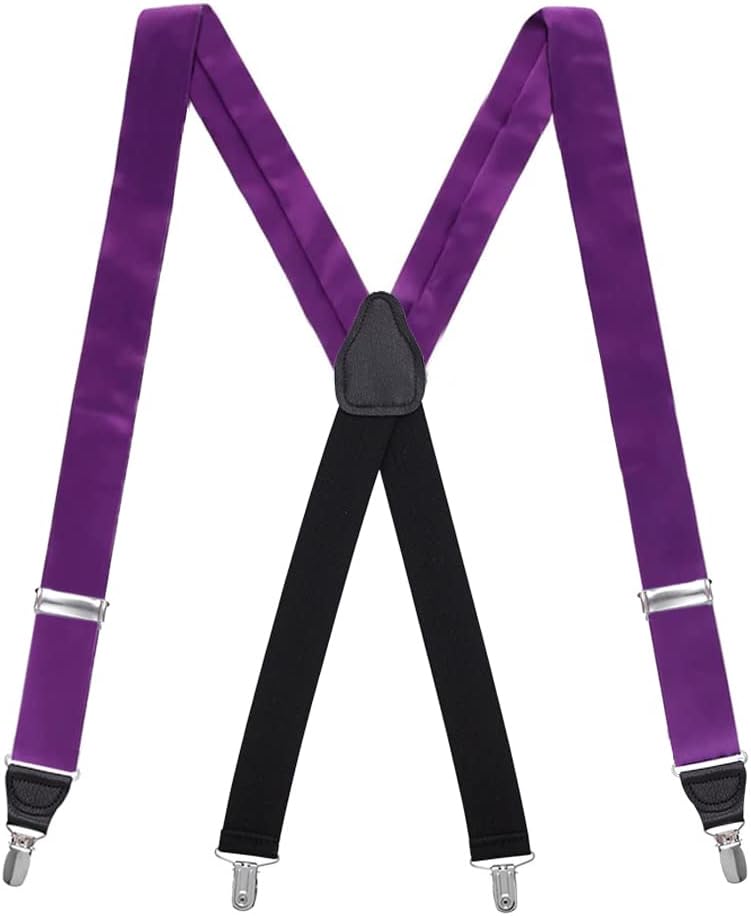 Suspender Store Elegant Silk Suspenders - 1.38-Inch Wide - X-Back - Dressy Clip - 14 Gorgeous Colors & 2 Sizes