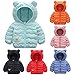 ROMIDA Kinder Jacke Baby Daunenjacke Mädchen Jungen Winter Jacke Mantel Mode Druck Daunenmantel mit Ohr Kapuze Winterjacke Steppjacke Outwear Warme Oberbekleidung Kinderkleidung Outdoorjacke