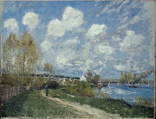 Impression sur toile L'été à Bougival tableau de maître Sisley 60x90cm
