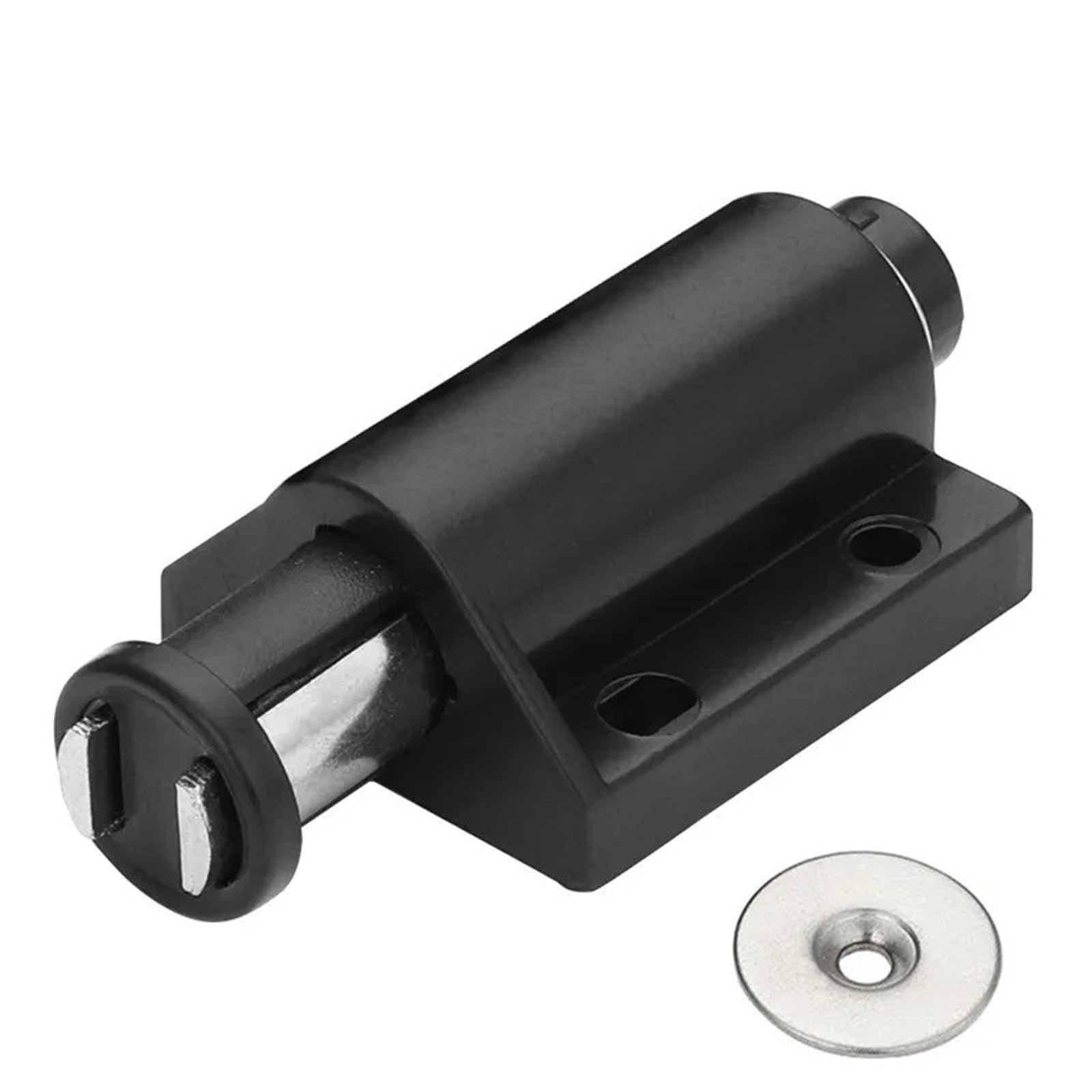 Cnyuon One Color 10Pcs Cabinet Catches Magnet Black Color Door Stops Closer Furniture Magnetic Hidden Kitchen Stoppers Damper Buffer