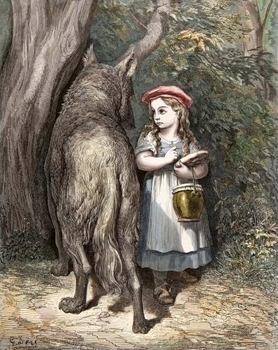 Affiche Gustave Doré Chaperon Rouge - Une Ambiance Contes de Fées Originale dans votre Salon