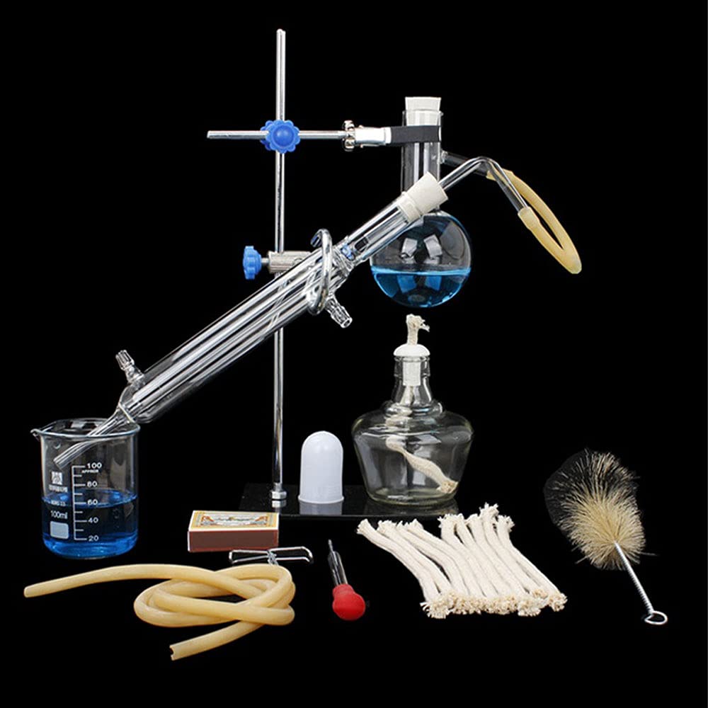 100 ml laboratorio aceite esencial destilación aparato purificador de agua cristalería casa destilador 10 unids kits