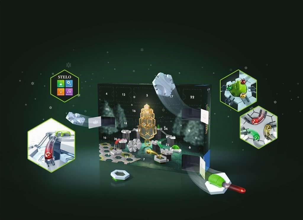 Ravensburger - Calendario Avvento Bambini Di 8 Anni Gravitrax | Calendario Dell'avvento 2025 | Gioco Interattivo Di Costruzioni Natalizie | Advent Calendar